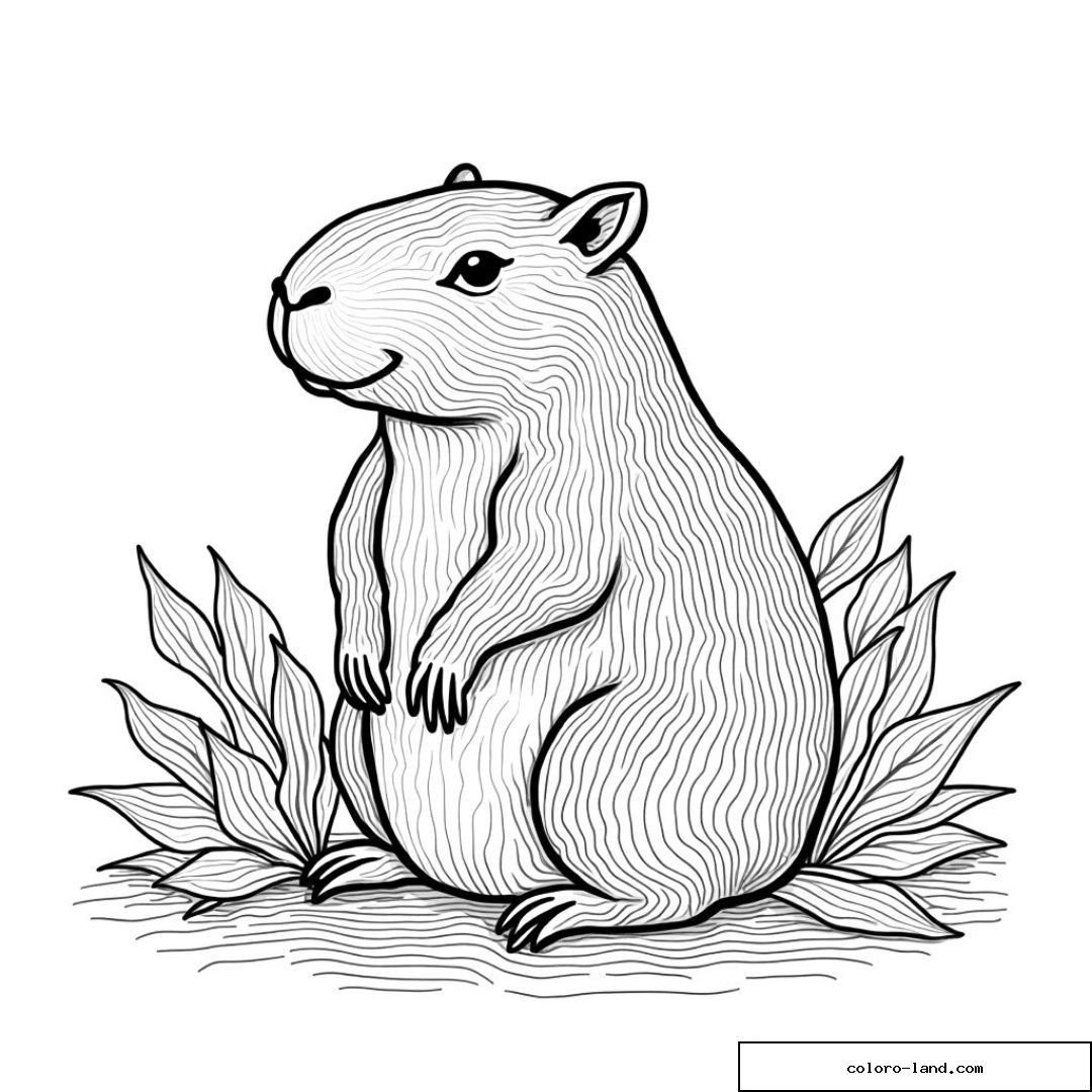 Jeune capybara aux grands yeux debout entre des étoiles scintillantes