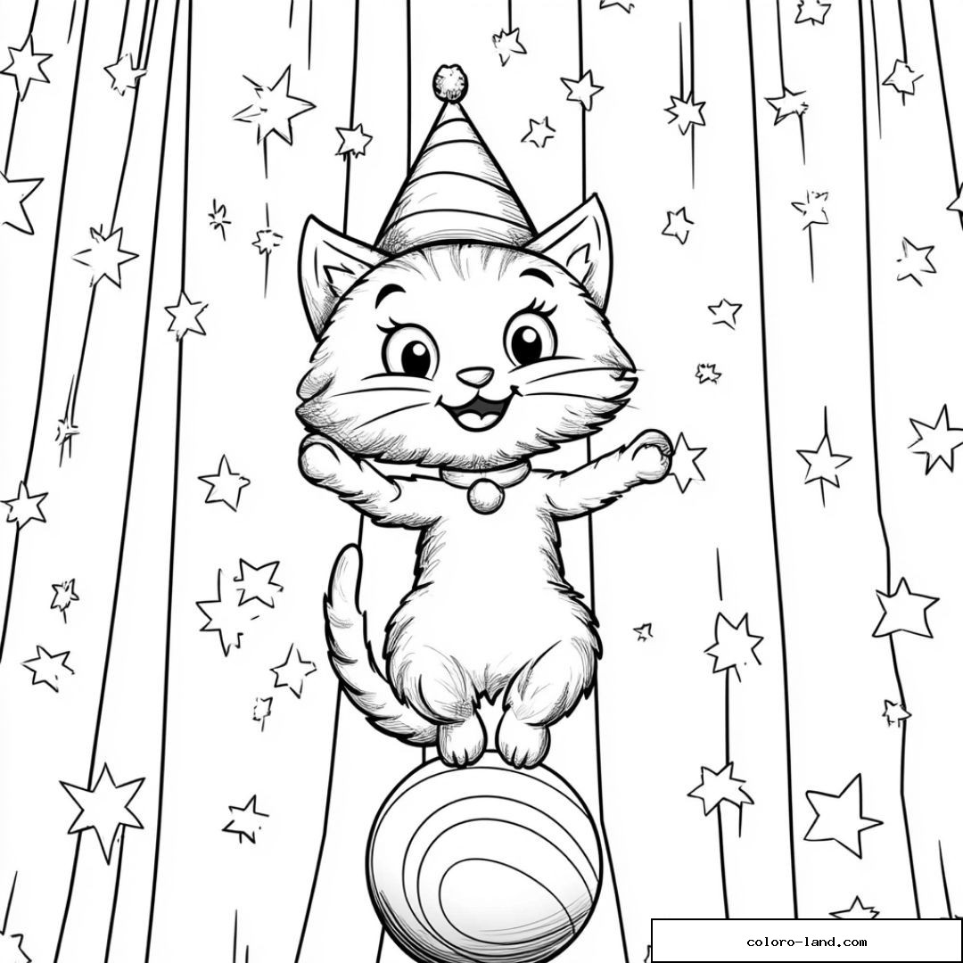 Chaton mignon avec chapeau de fête
