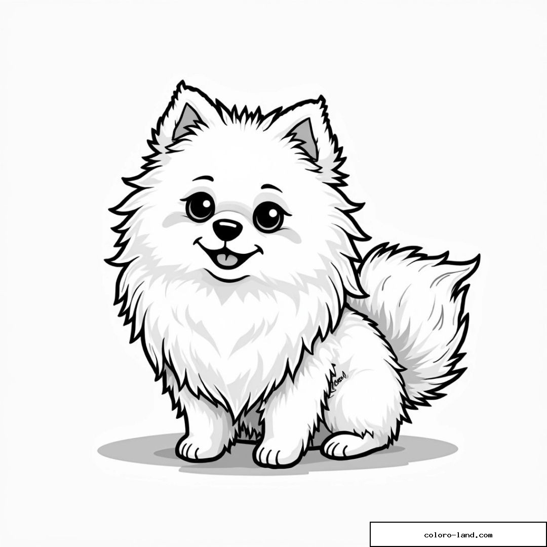 Image d'un chien mignon noir et blanc prêt à être colorié par les enfants.