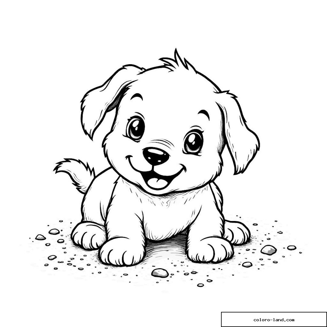 Dessin de chiot mignon