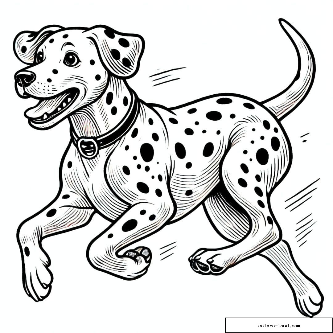 Coloriage de Dalmatien à imprimer, dessin à colorier pour enfants