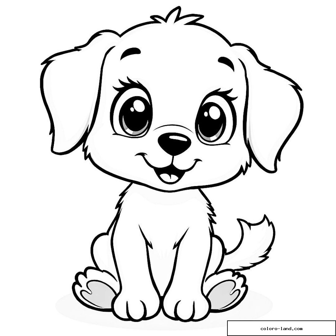 Chiot adorable à colorier