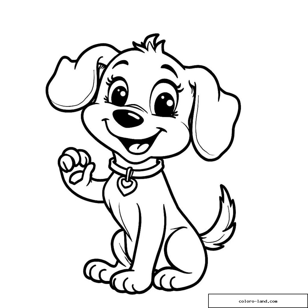 Chiot souriant avec collier