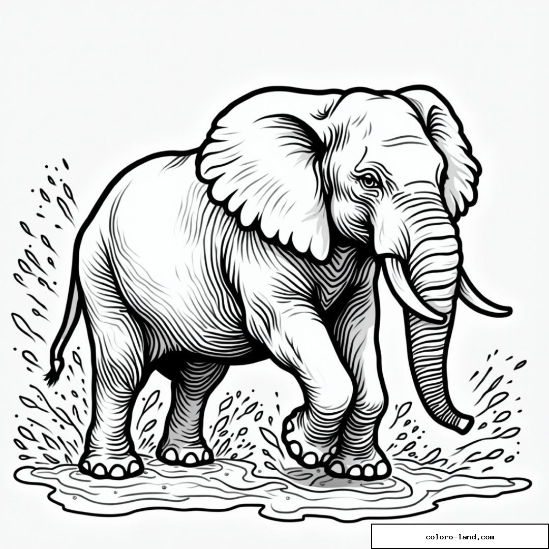 Image d’un éléphant marchant dans l'eau