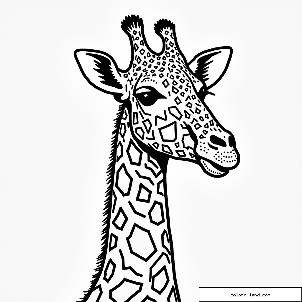 Giraffenkopf bedeckt mit einem geometrischen Polygonmuster