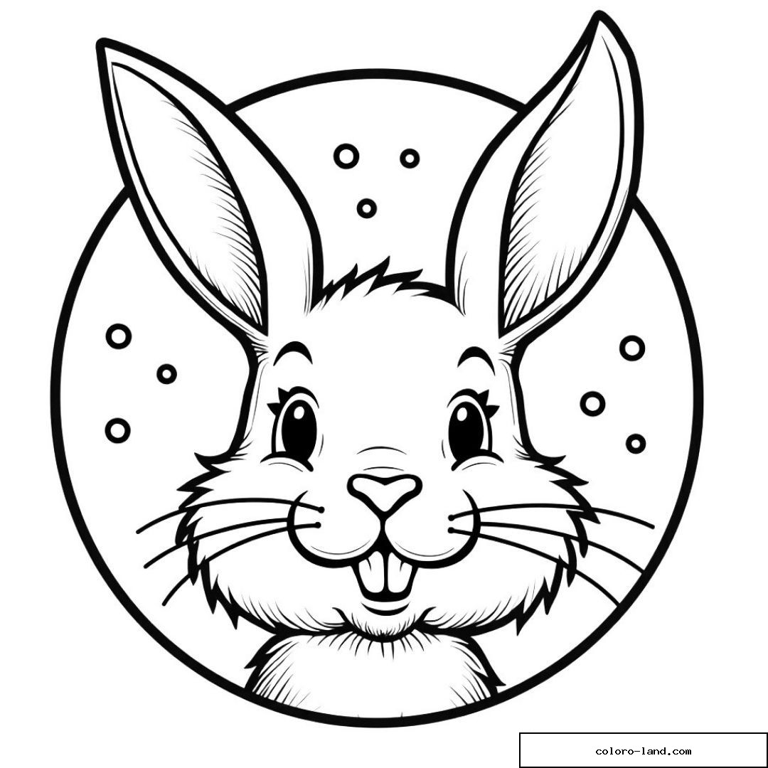 Lapin souriant à colorier