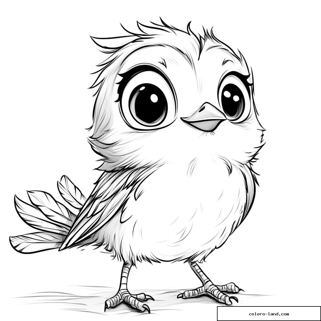 Adorable oiseau avec de grands yeux