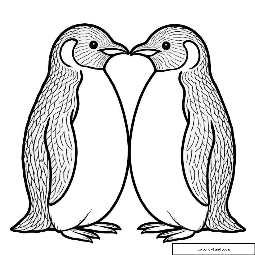 Image de deux pingouins se faisant face
