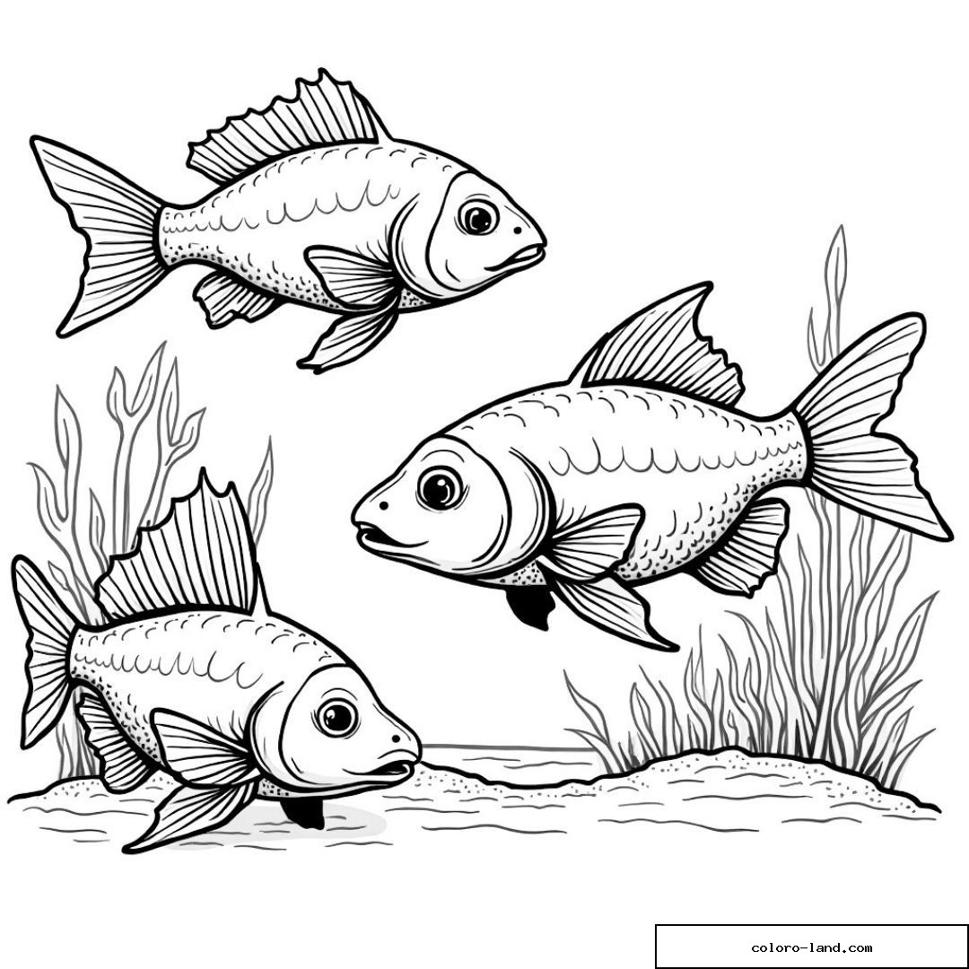 Dessin de poissons marins
