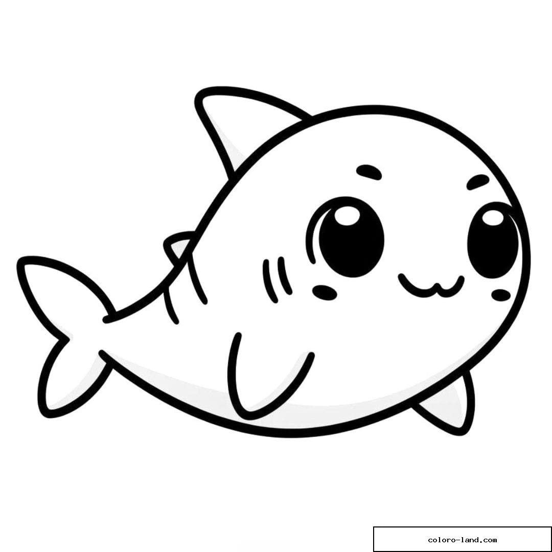 Bébé requin de profil avec nageoire dorsale triangulaire