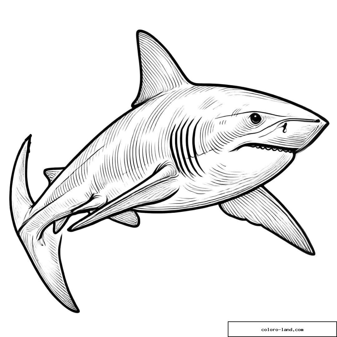 Requin réaliste nageant au-dessus de vagues détaillées