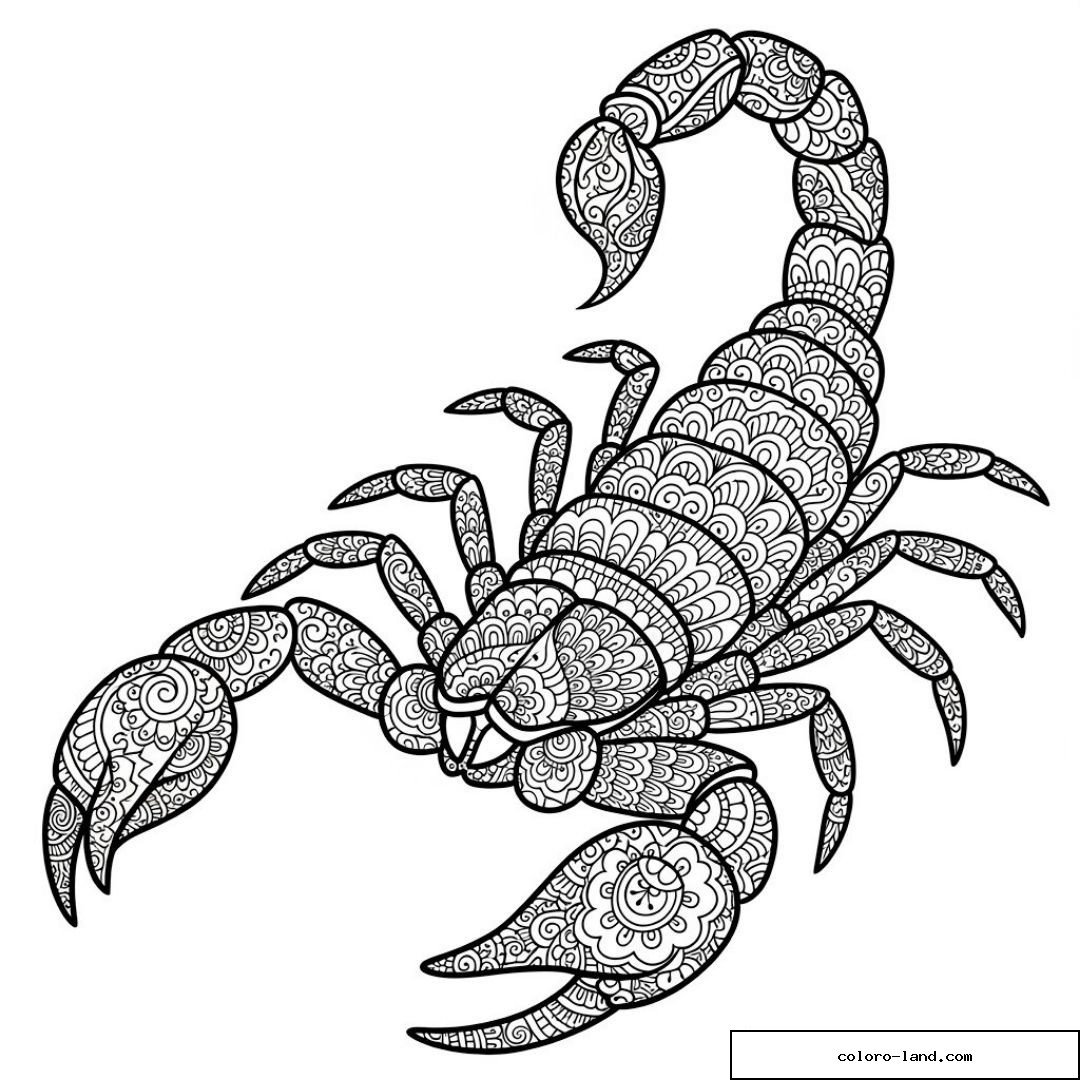 Scorpion à motifs détaillés