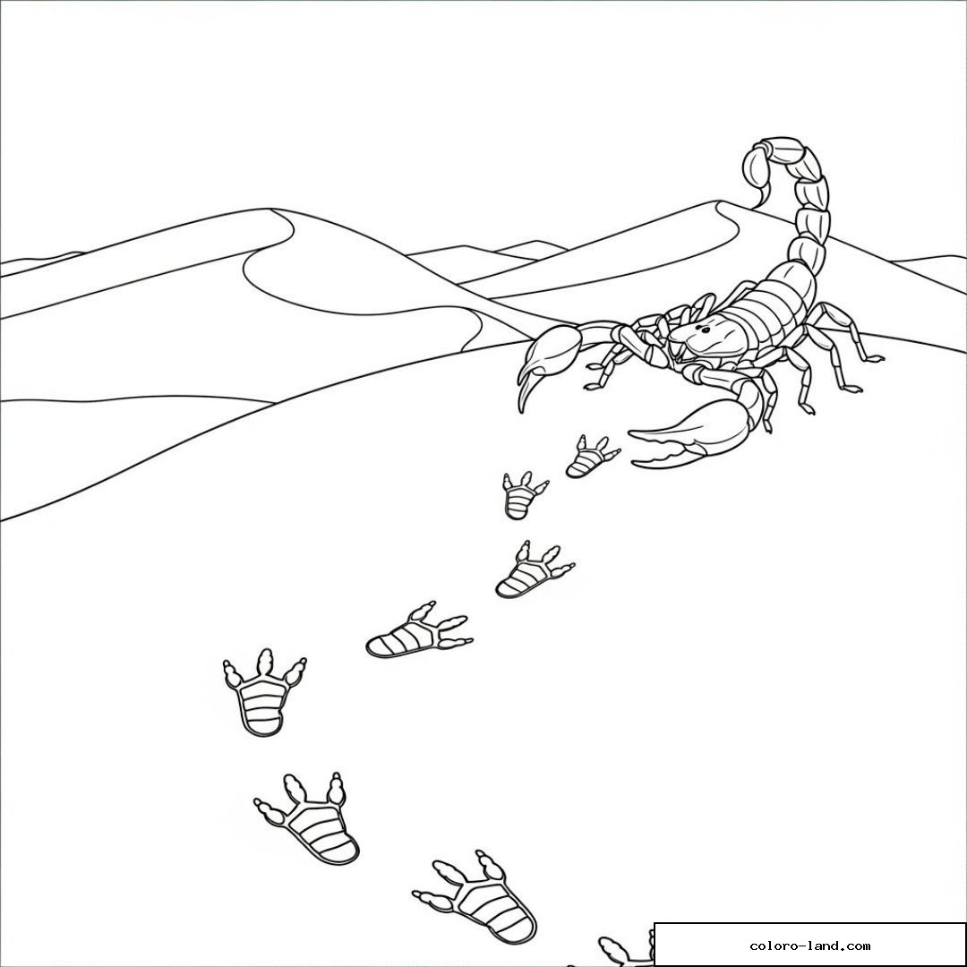 Dessin de scorpion dans le désert