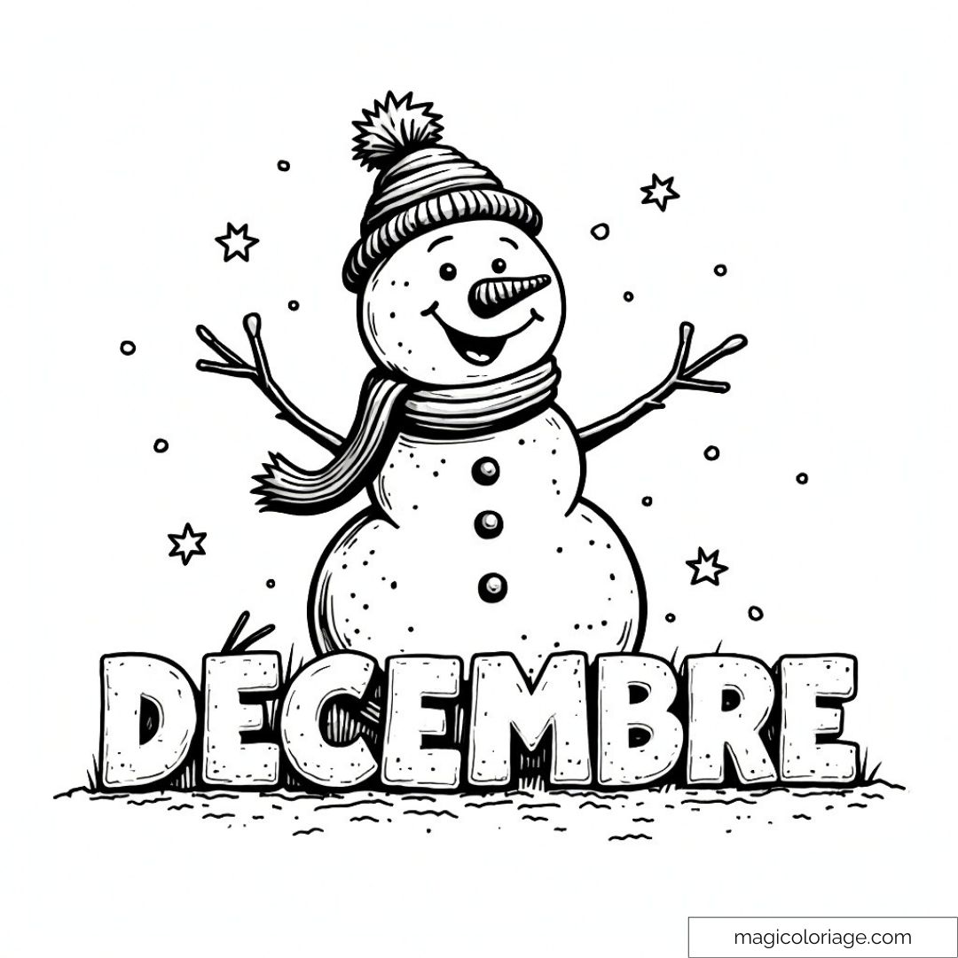 Bonhomme de neige joyeux avec écharpe