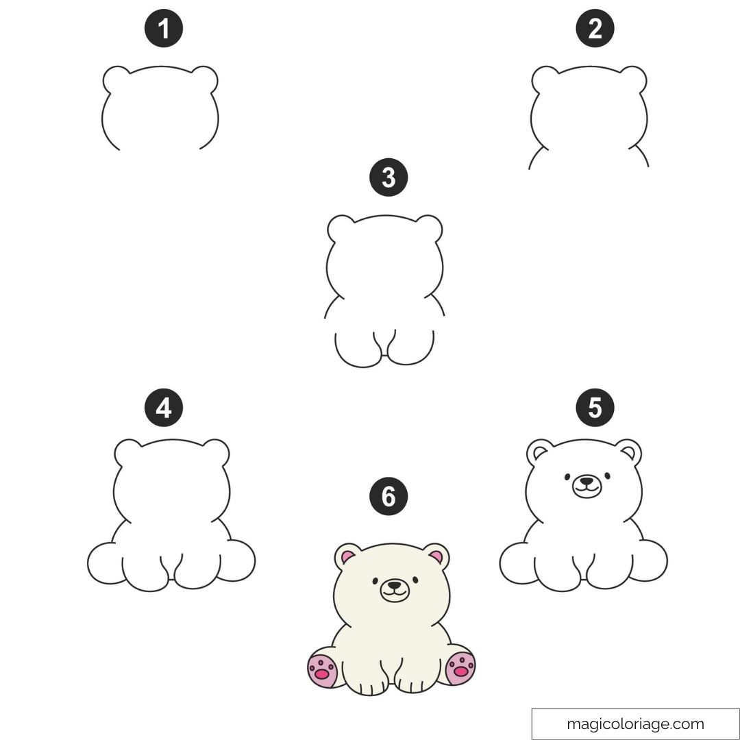 Tutoriel dessin ourson étape par étape avec instructions claires