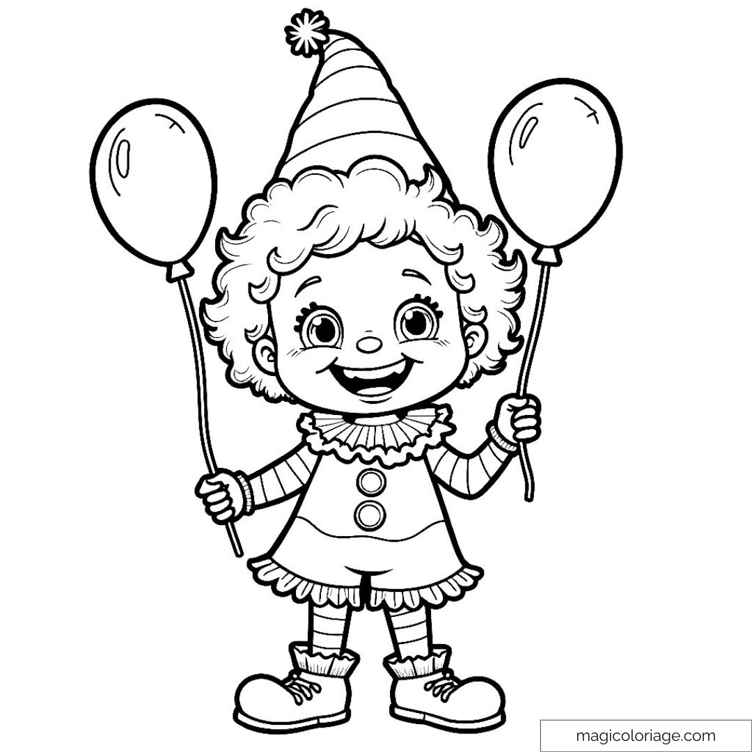Clown joyeux avec ballons