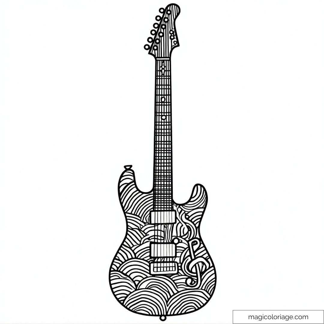 Guitare électrique à motifs