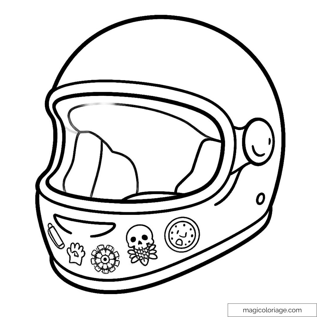 Casque spatial avec autocollants à colorier pour enfants