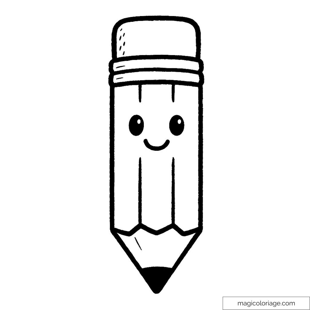 Crayon souriant à colorier