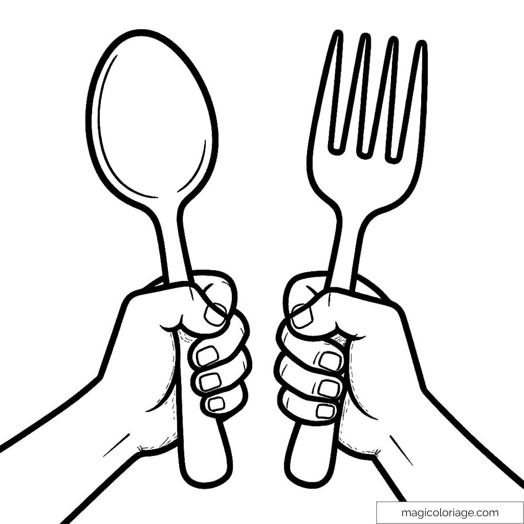 Ustensiles de cuisine à colorier