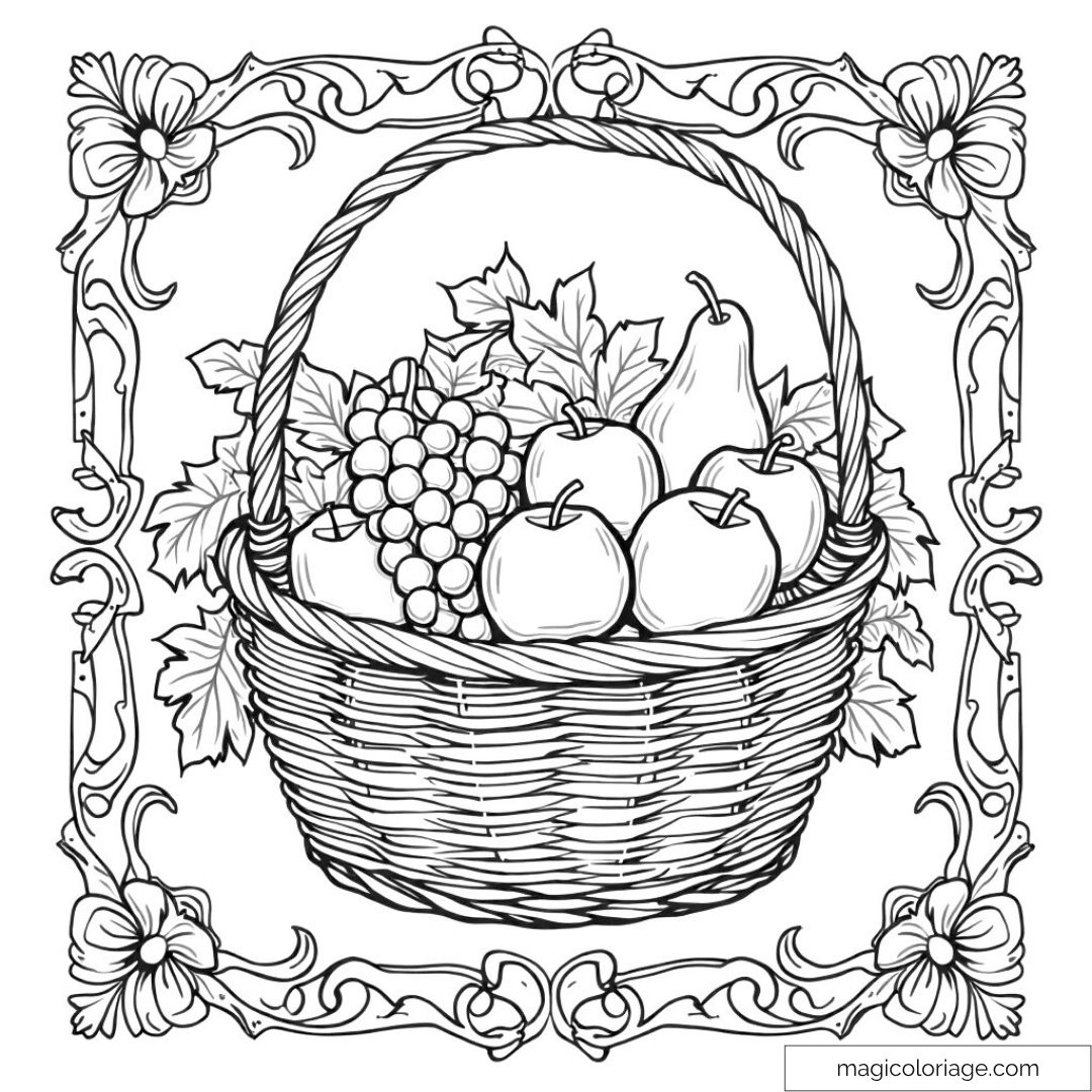 Corbeille de fruits avec pommes