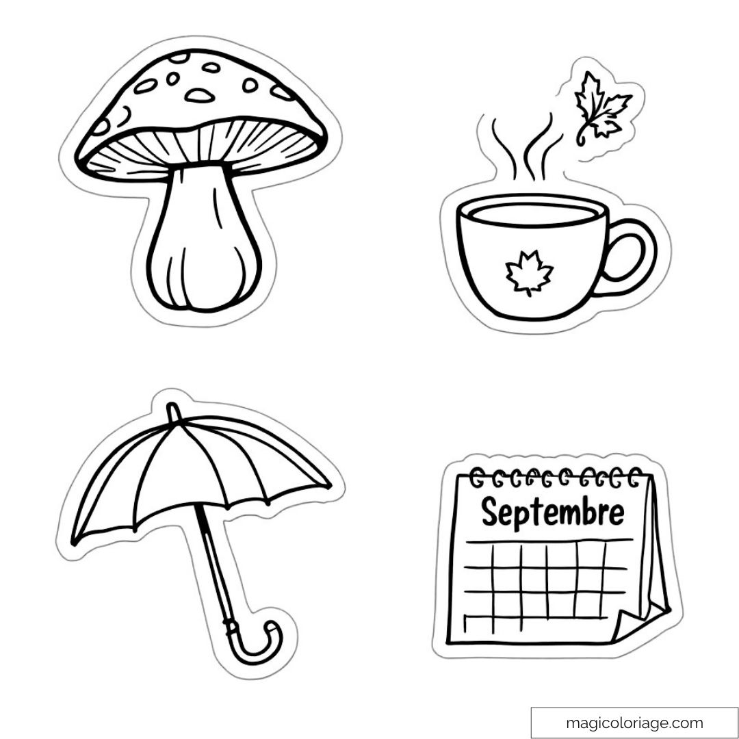 Dessin à colorier d'un champignon