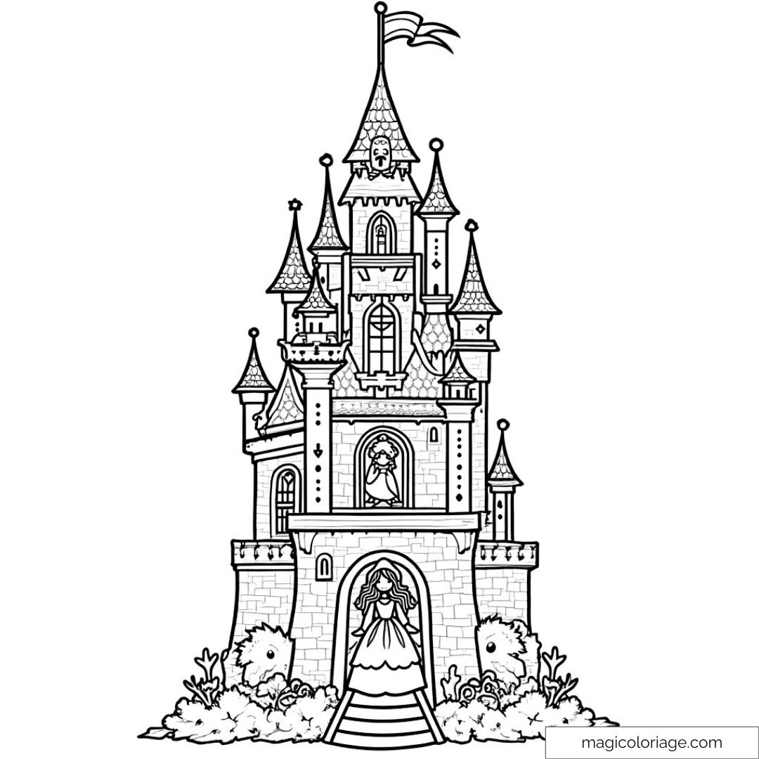 Château de princesse à colorier