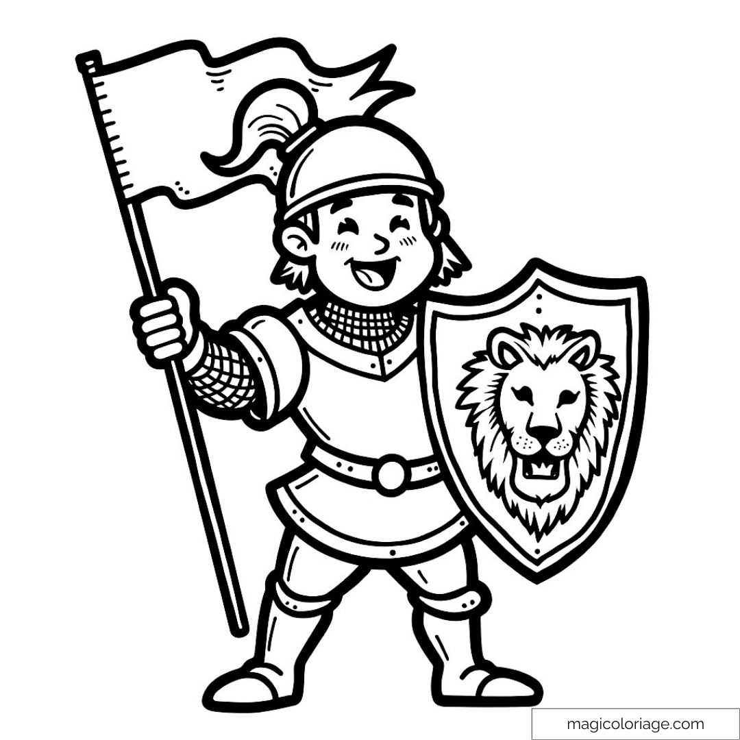 Chevalier souriant avec armure