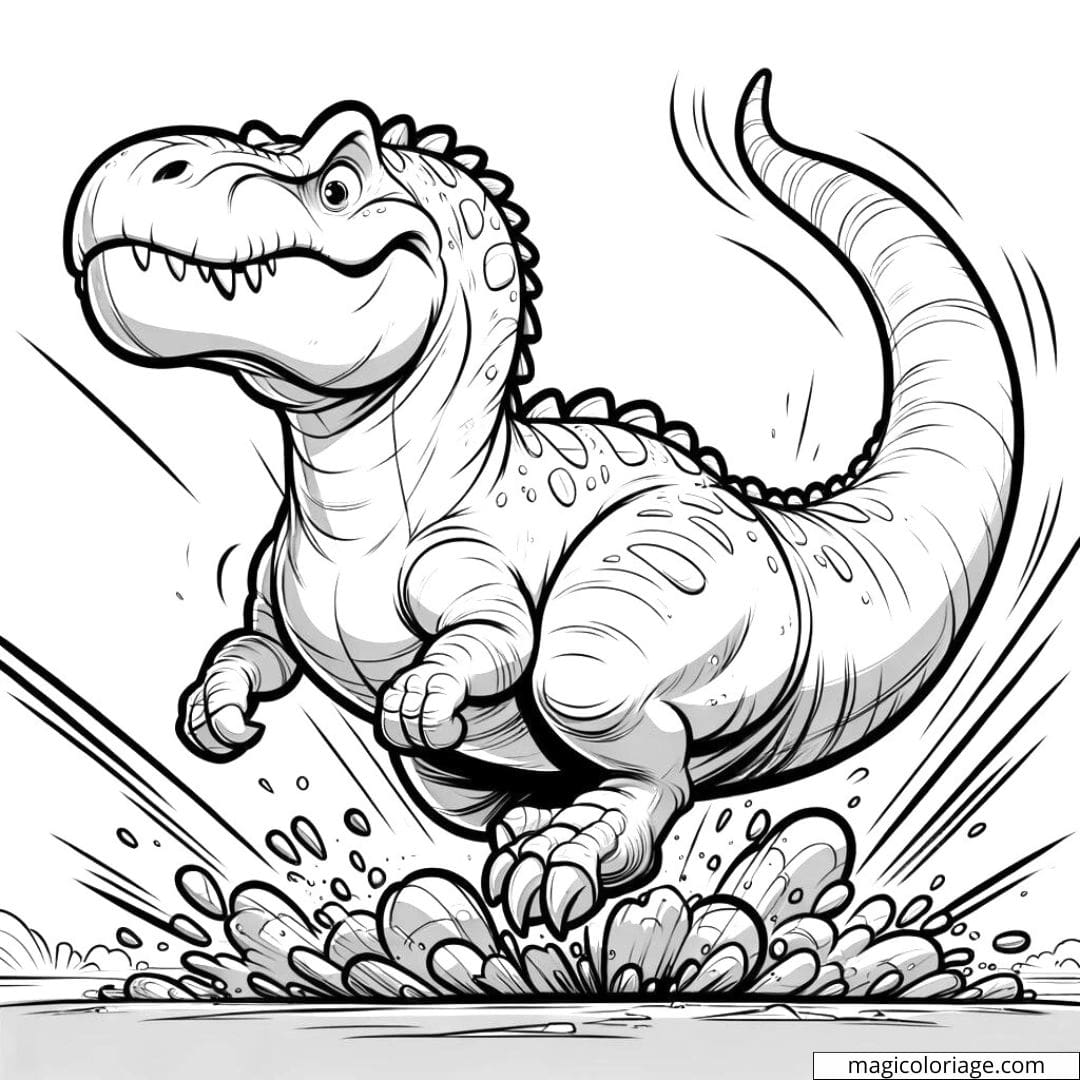 Camarasaurus puissant secouant la terre, à colorier