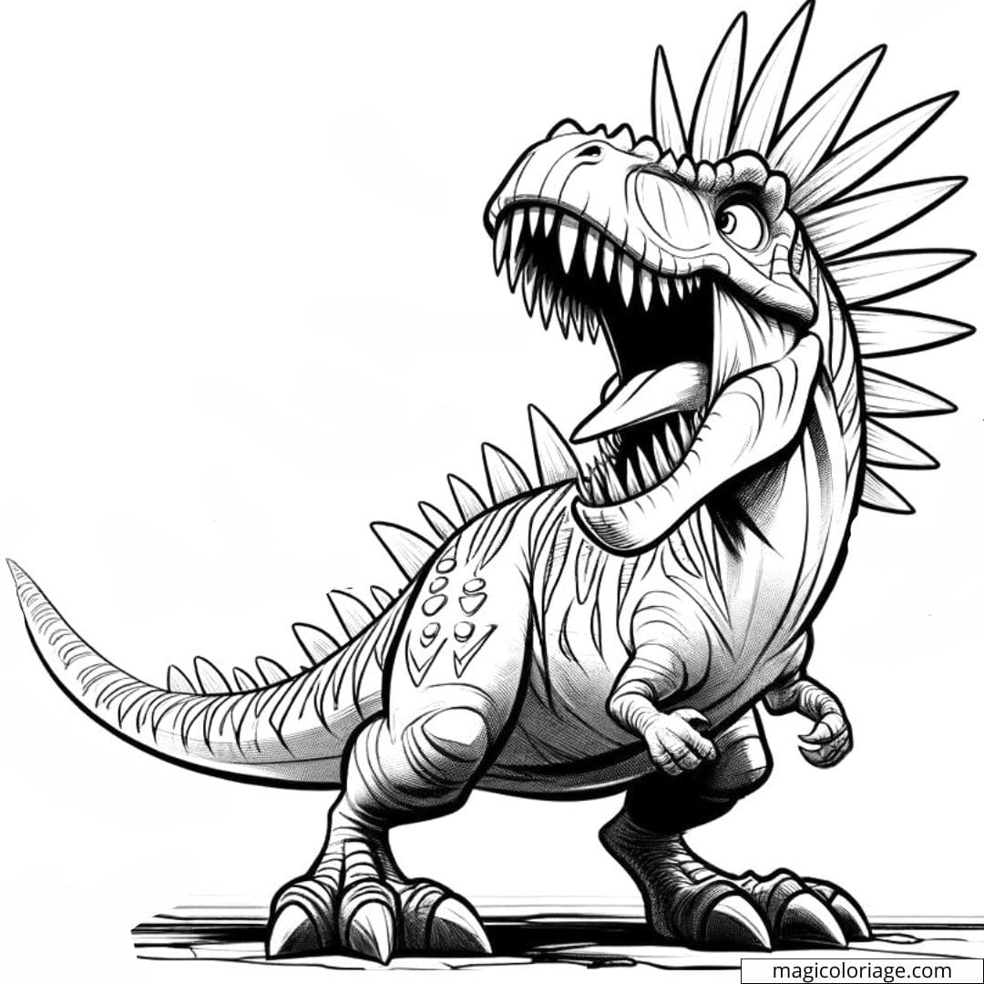 Kentrosaurus défendant son territoire, à colorier
