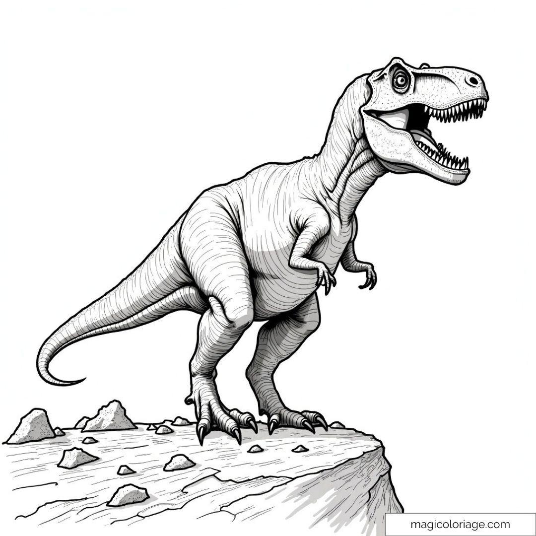 Dessin de T-Rex prêt à être colorié