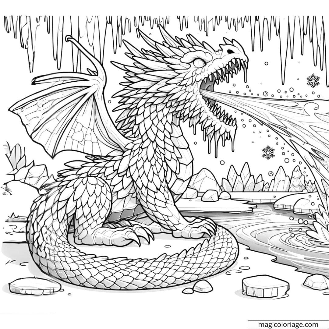 Dragon du gel à colorier.