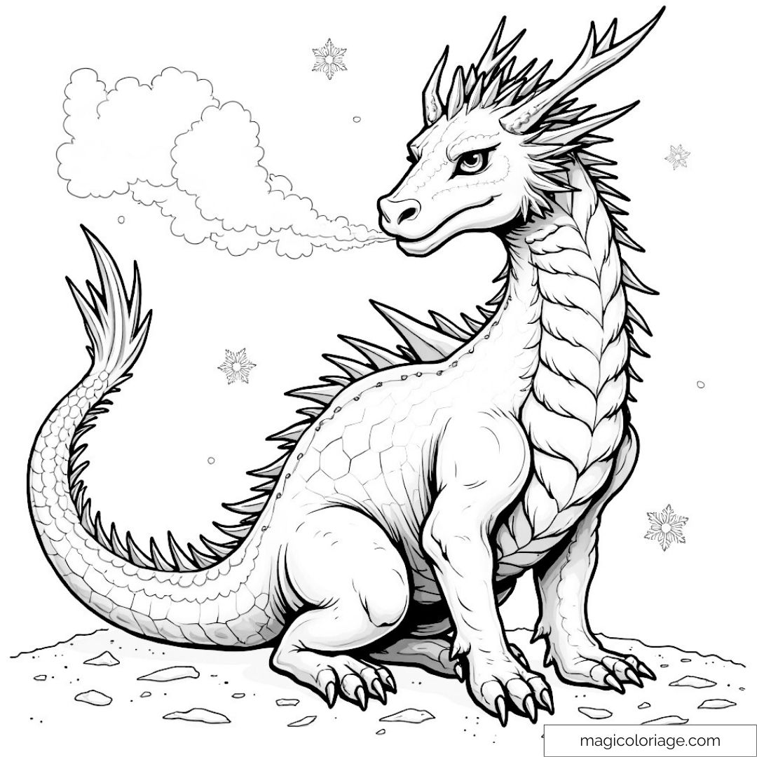 Dessin dragon soufflant