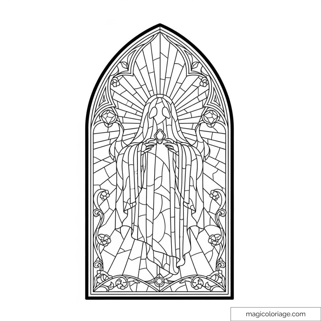 Dessin de vitrail avec motif céleste