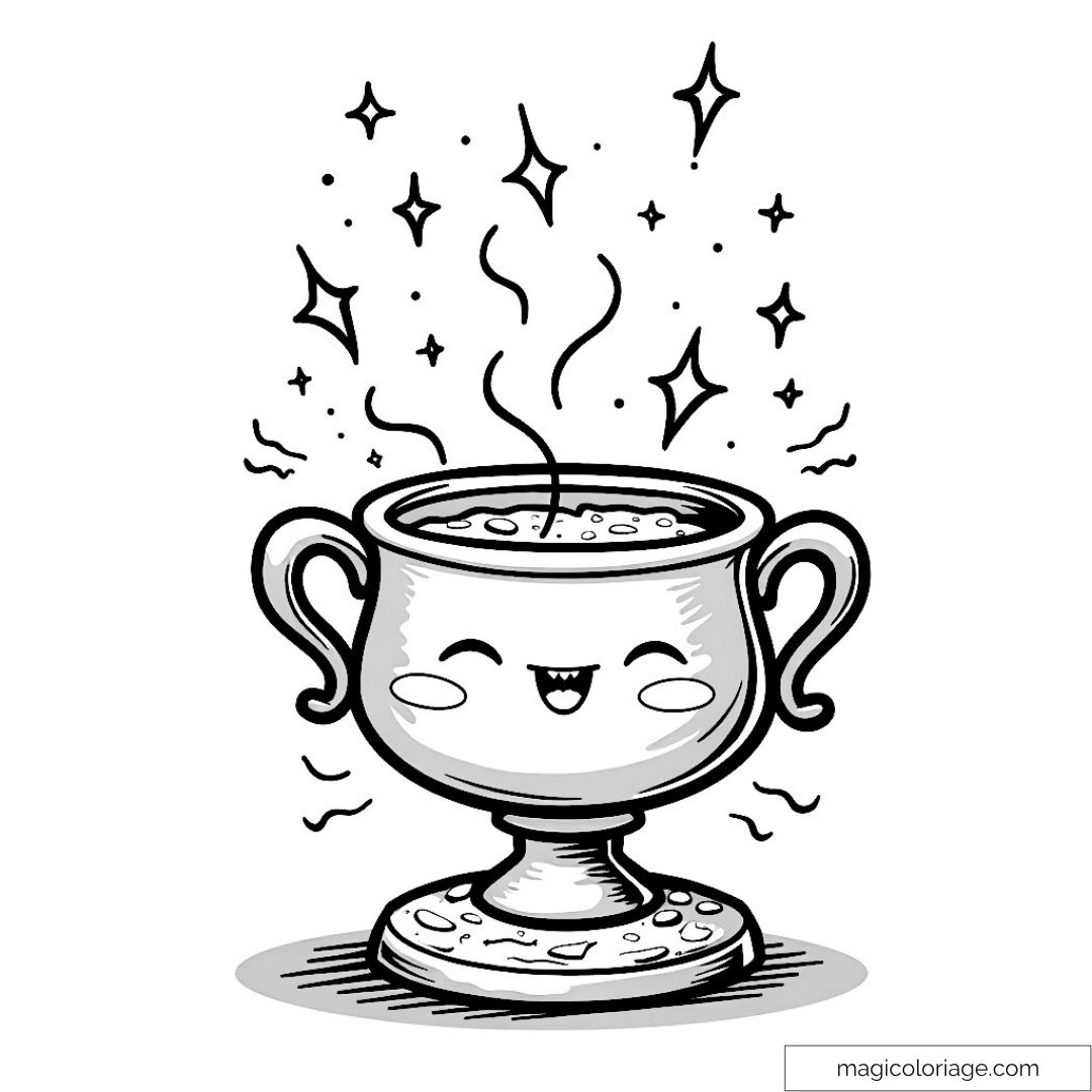 Coupe de Feu souriante avec étoiles scintillantes
