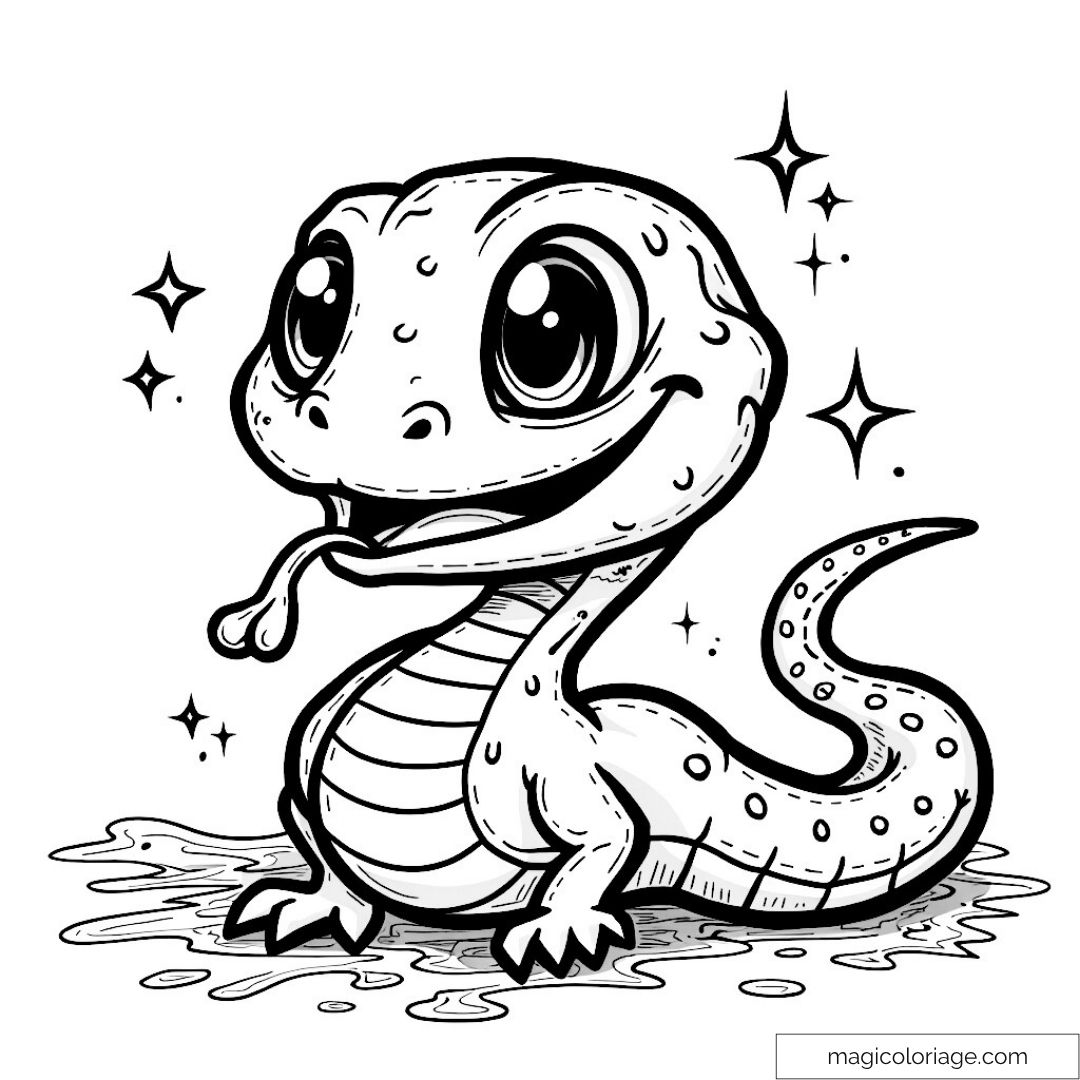 Dessin d'un serpent mignon à colorier