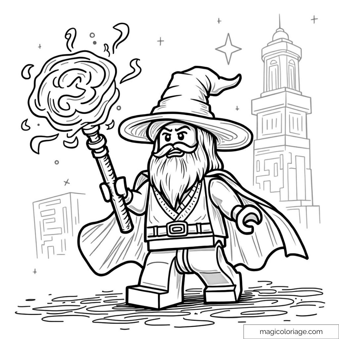 Dessin à colorier Gandalf LEGO
