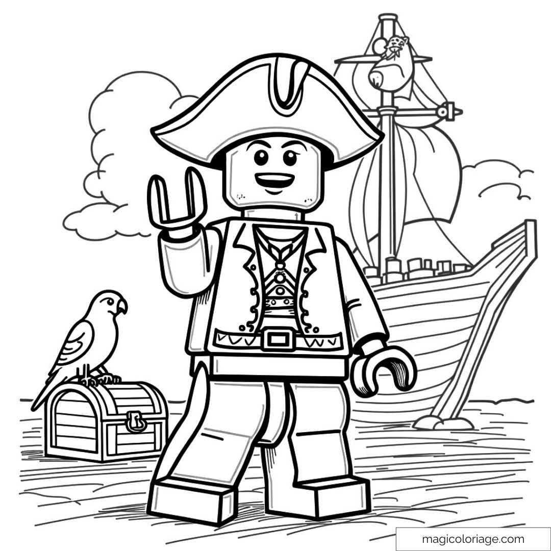 Pirate Lego souriant avec chapeau