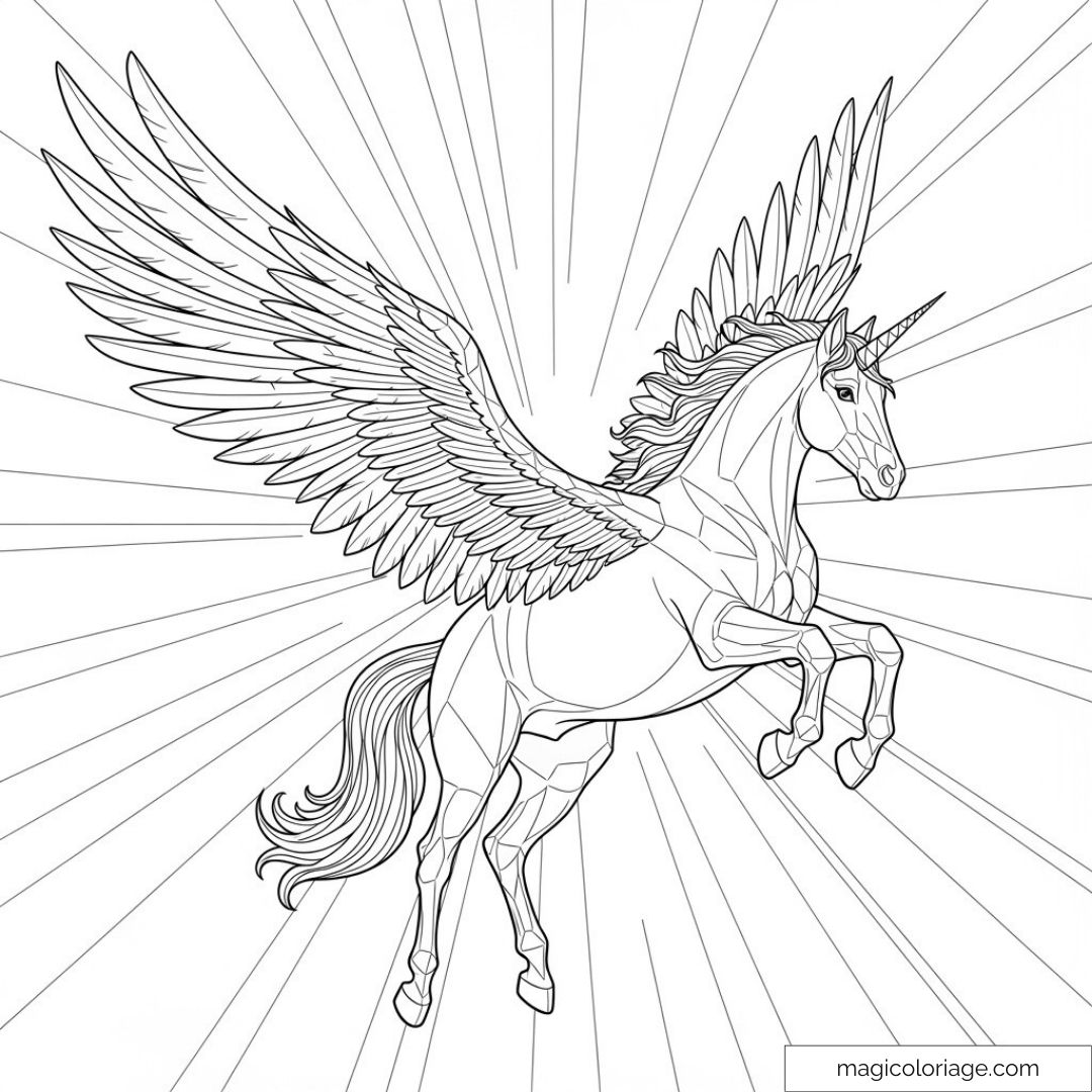 Licorne ailée majestueuse