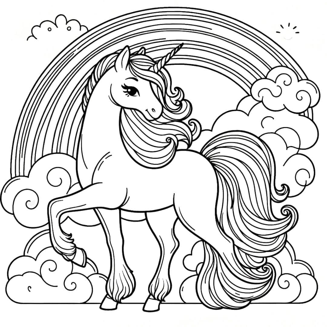 Image à colorier de Licorne magique