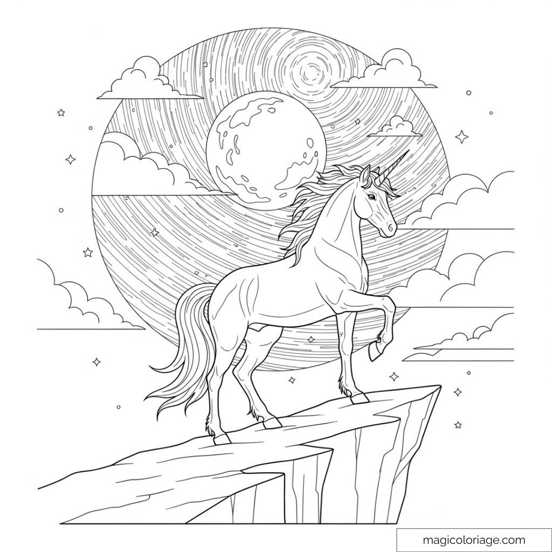 Image de licorne sur une falaise