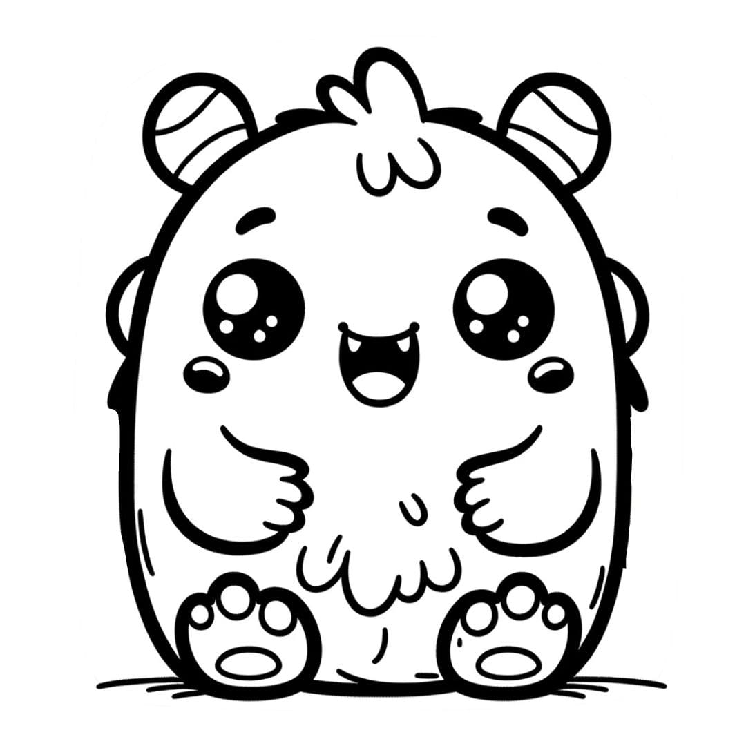 Dessin à colorier de monstre mignon pour maternelle