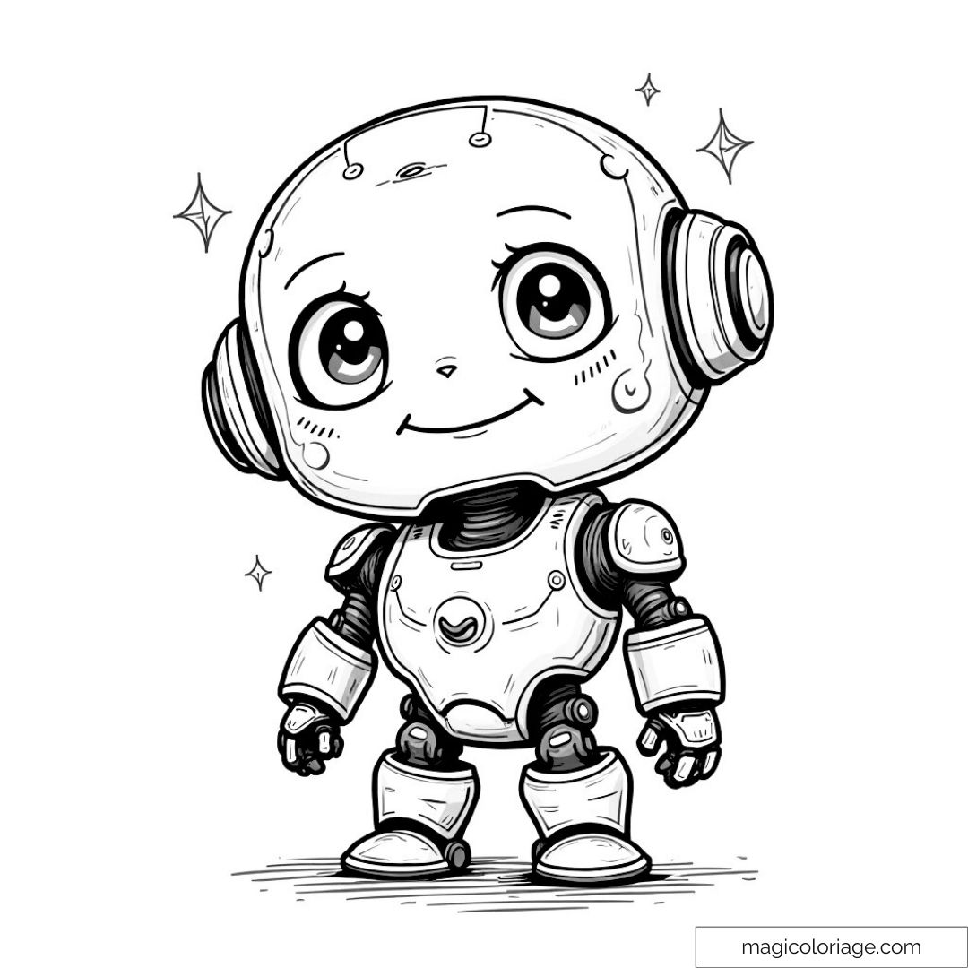 Mignon robot à colorier