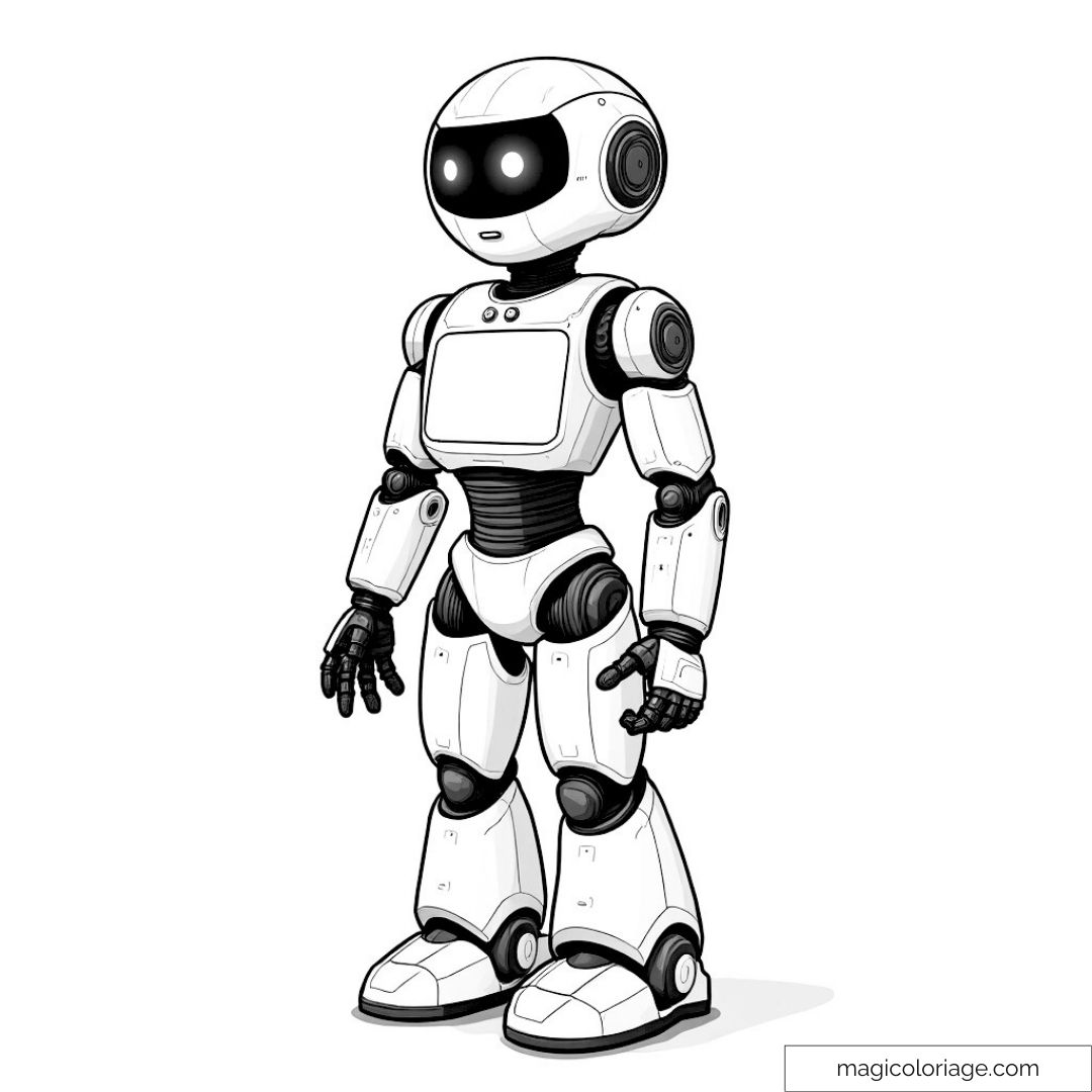 Dessin de robot prêt à être colorié