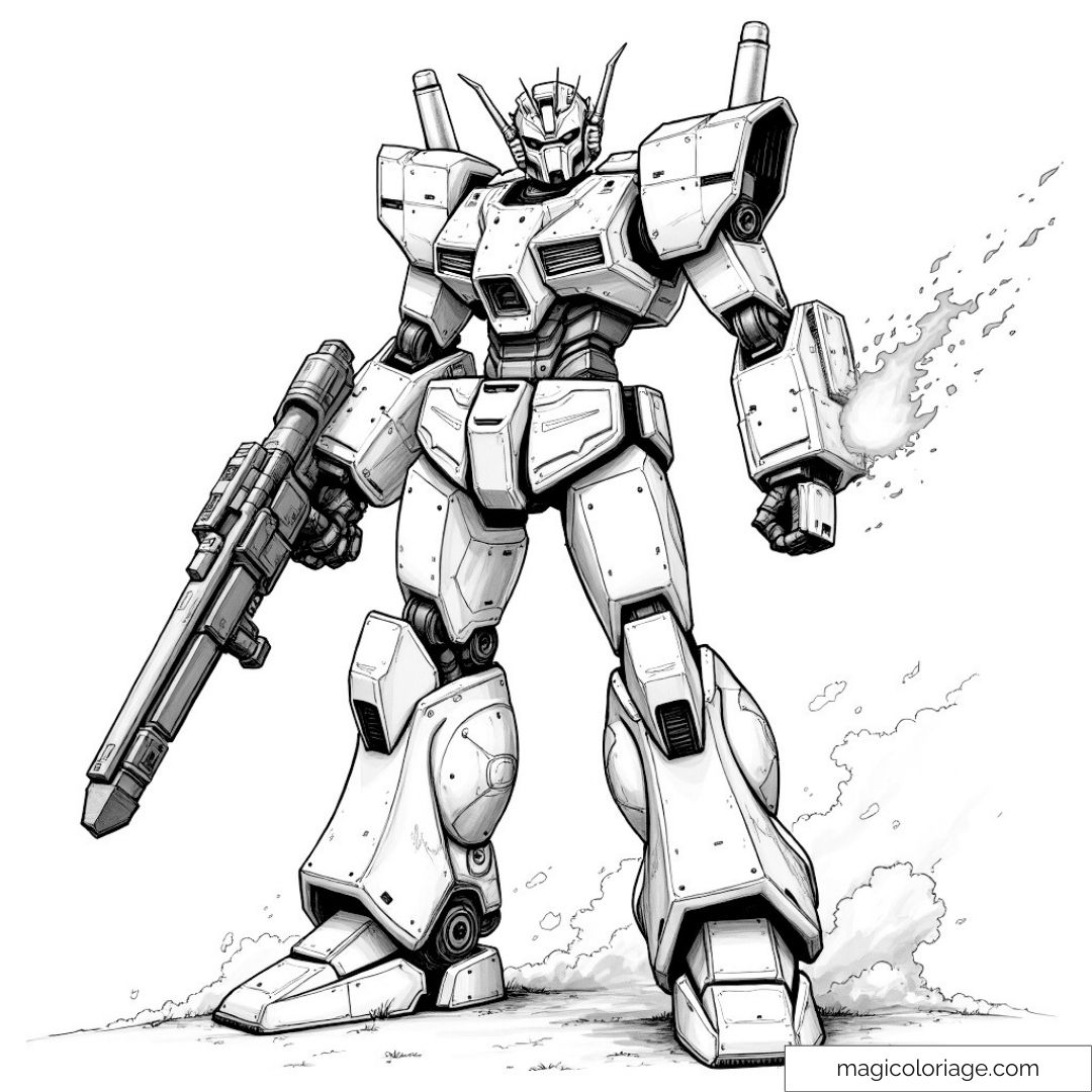Robot futuriste avec armes