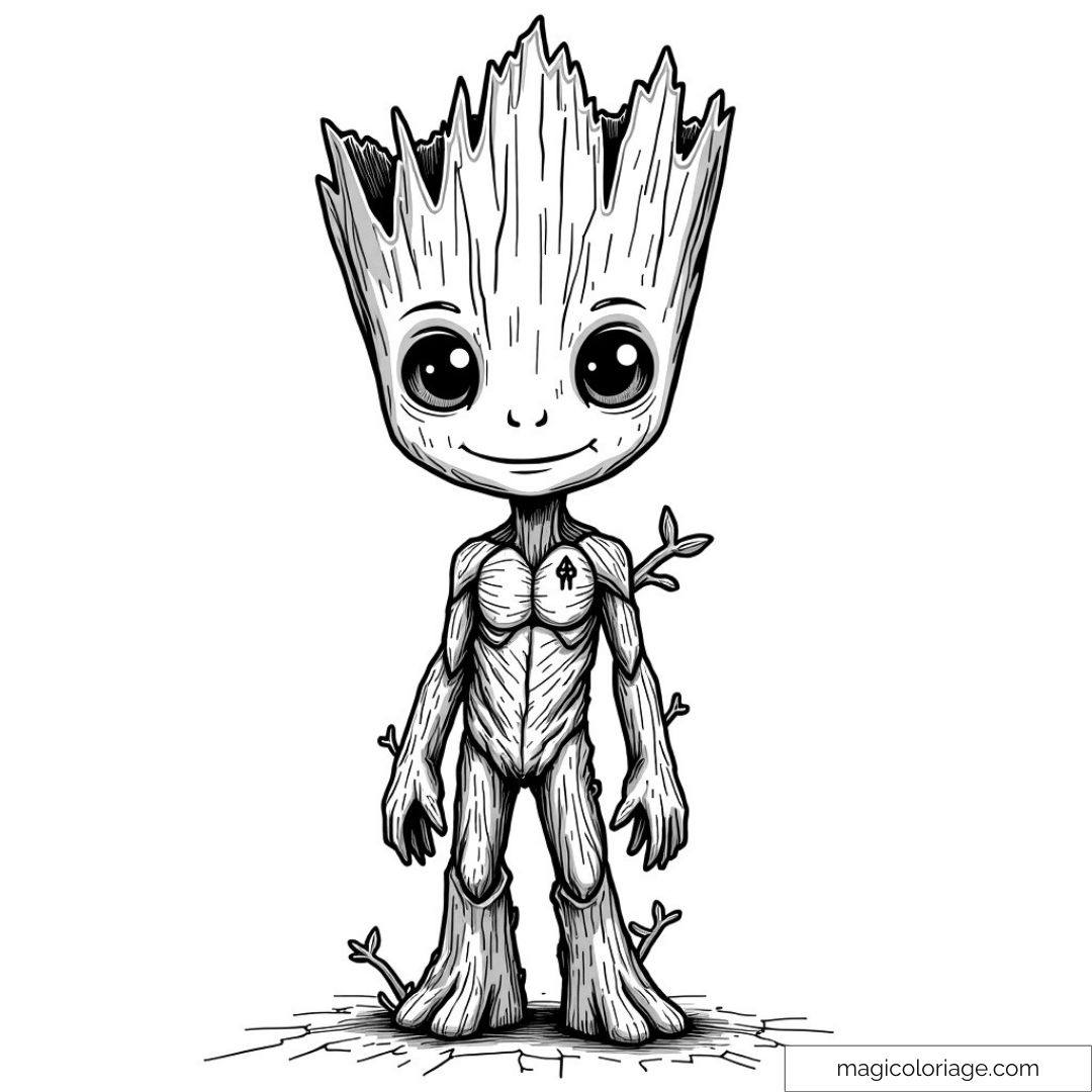 Image de Baby Groot à colorier