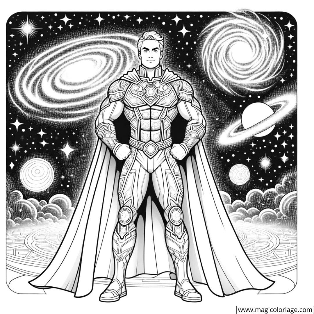 Dessin à colorier du Super-héros Gardien de la Galaxie, pour enfants