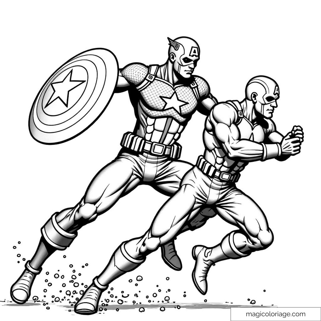Coloriage Captain America dynamique