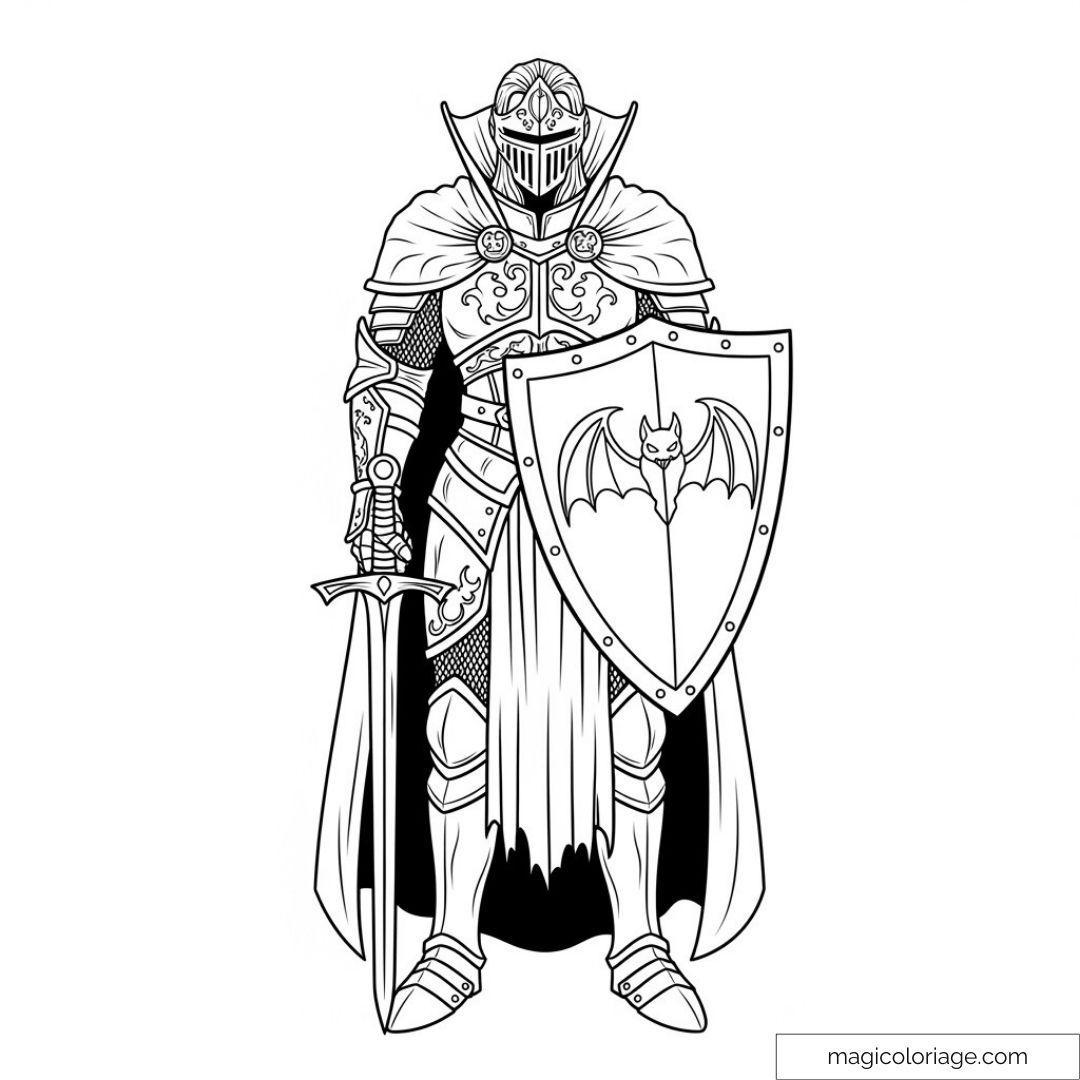 Chevalier médiéval détaillé avec armure