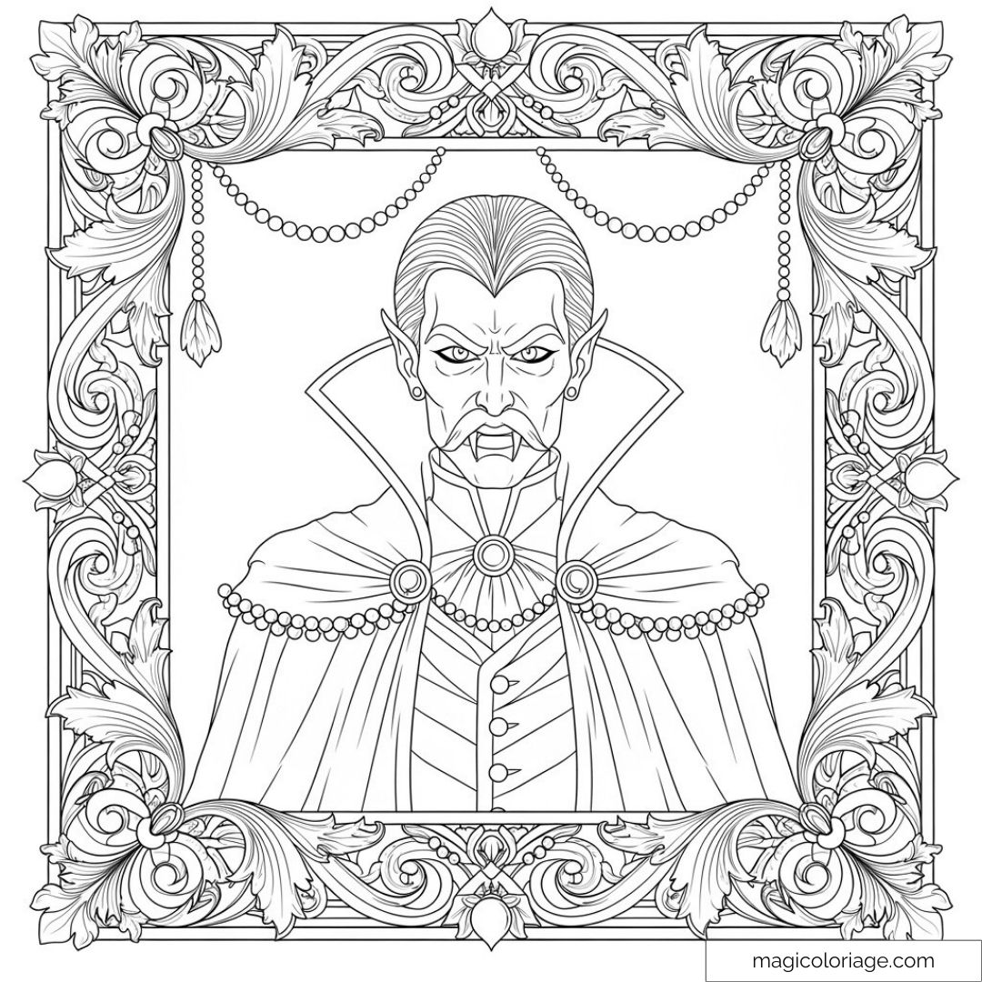 Dessin de vampire chic encadré
